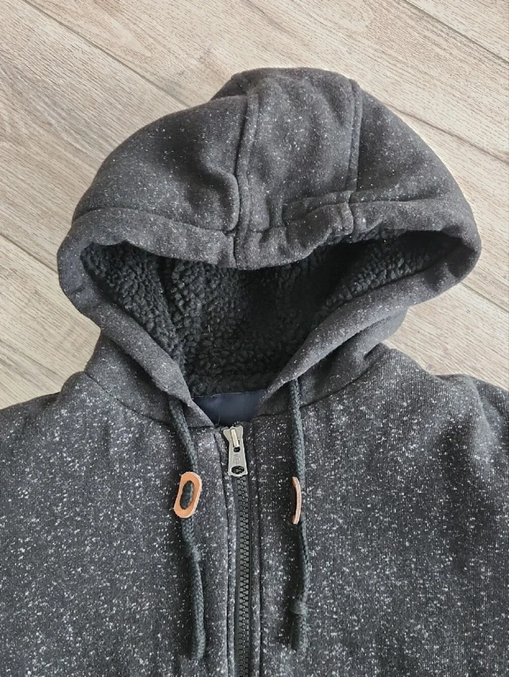 Buffalo David Bitton Men's Black Speckled Hooded Zip Sweater Jacket